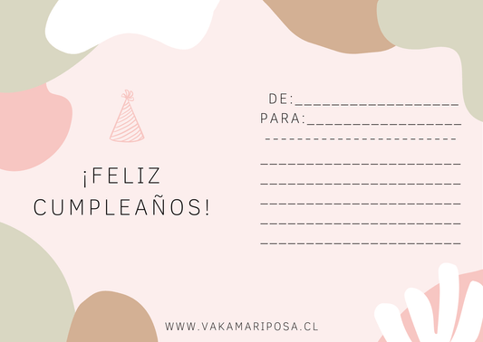 Tarjeta Feliz Cumpleños