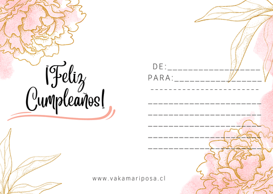 Tarjeta Feliz Cumpleños  Flores